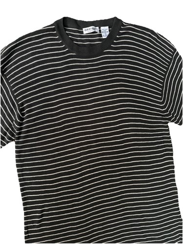 Camiseta Giorgio Armani Le Collezioni Para Hombres XL Hecha en Italia L/S Rayas Viscosa Rayón - Imagen 3 de 3