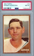 1962 Topps #151 PSA 8 Johnny Klippstein Reds 151 Nice!