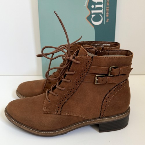Cliffs by White Bergstiefel Damen Größe 9 Braun Elerbeth Schnürstiefelette C34803 - Bild 2 von 9