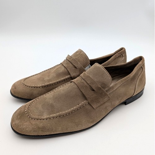 Bruno Magli Lastra ungefütterte Halbschuhe Schuhe Herren Sand Wildleder Größe 10,5 EU43,5