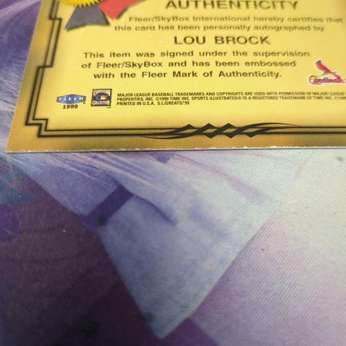 Sports Illustrated Autograph Collection Lou Brock 1999 - Picture 3 of 6