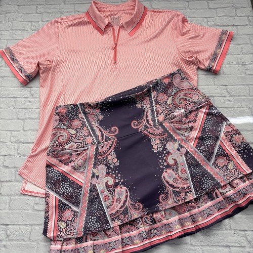 Completo Lucky In Love top gonna set 2 pezzi rosa pesca bianco donna taglia M 8-10 - Foto 1 di 18