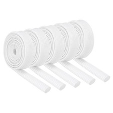 5Pcs Insulation Braided Cable Sleeve,3.3Ft-9/32 Inch ID White Fiberglass