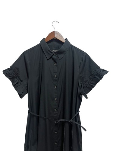 J.Crew Amelia maxi shirtdress in cotton poplin black size L NWT - Picture 6 of 7