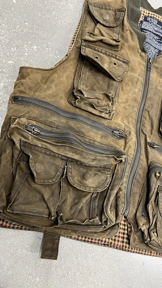 Винтажный Ralph Lauren вощеная ткань нахлыстом жилет редкий размер редкая M 90-х - Изображение 3 из 4