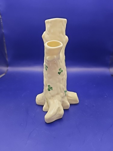 Belleek Shamrock Tree Trunk Irish Porcelain Vase 289B - Picture 2 of 7