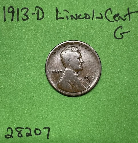 1913-D Lincoln Wheat Cent / Penny 1c Good