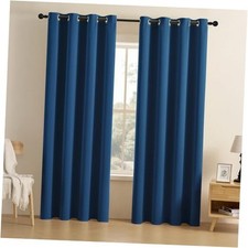 Blackout Curtains 84 inch Length 2 Panels 52"W x 84"L Pack of 2 Dark Blue