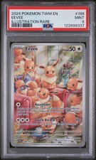 2024 POKEMON TWM EN-TWILIGHT MASQUERADE ILLUSTRATION RARE #188 EEVEE PSA 9
