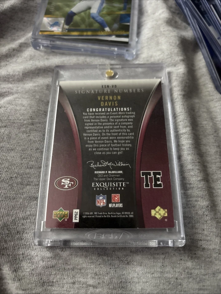 2006 Upper Deck Exquisite Collection Vernon Davis #ESN-VD**RPA**29/85**NM**AUTO* - Image 4 of 4