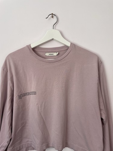 PANGAIA Purple Cropped Long Sleeve T-Shirt 100% Organic Cotton Small - Picture 2 of 10