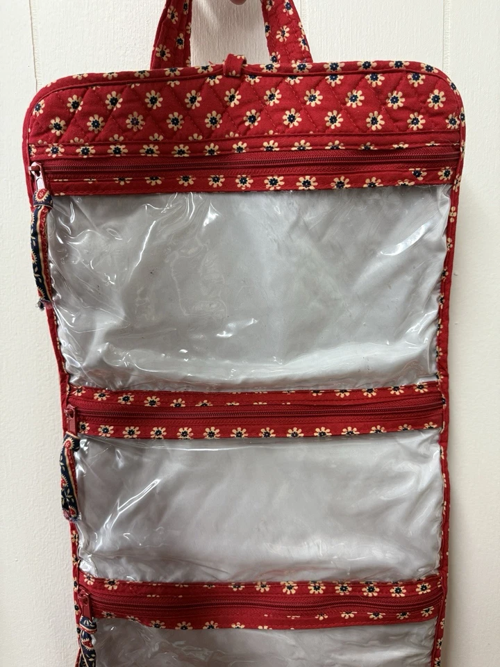Vera Bradley Organizador de Viaje Colgante Artículos de Tocador Bolsa de Cosméticos Rojo Paisley Usado en Excelente Condición Foto 3 de 4