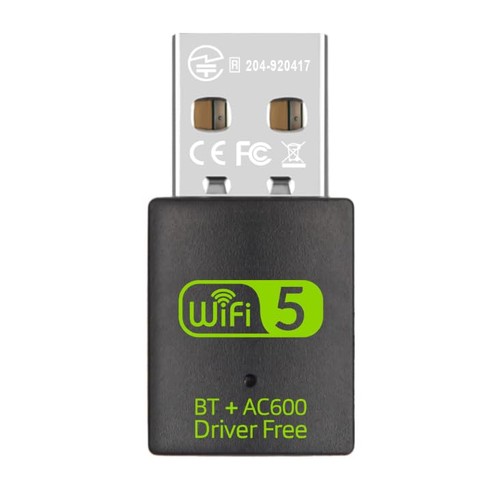 USB WiFi Bluetooth Adapter 600Mbps Dual Band 2,4/5GHz BT5.0 mit integriertem Treiber - Bild 1 von 5