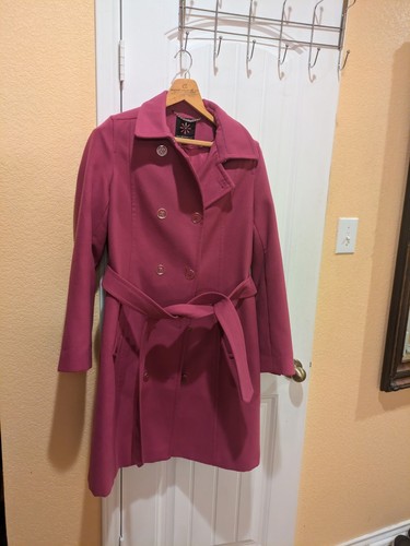 Isaac Mizrahi Live Double Breasted Melton Trench Coat Size 12 - Picture 5 of 24