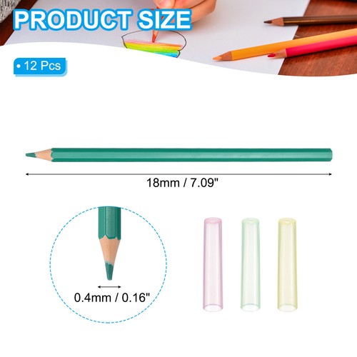 Pre-sharpened Colored Pencil Set, 12 Pcs Pencils, Dark Green - Imagen 2 de 6
