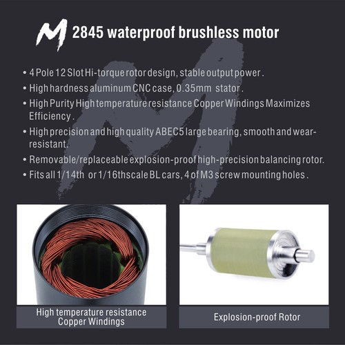 Surpass Hobby 3100/4500/4800KV Brushless Motor Regler für 1/10 1/12 1/16 1/18 Autos - Bild 7 von 35