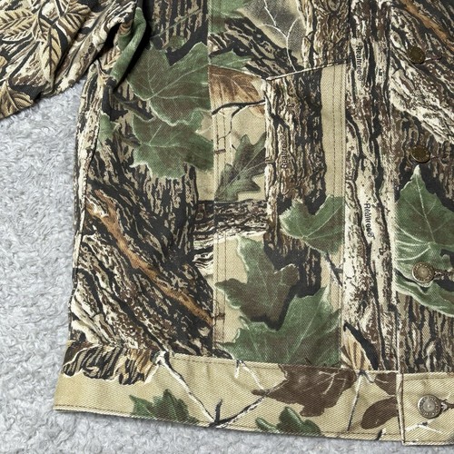 Chaqueta de Camionero Camuflada Wrangler De Colección Para Hombres L Verde Años 90 Abrigo Realtree Hecho en EE. UU. - Imagen 3 de 23
