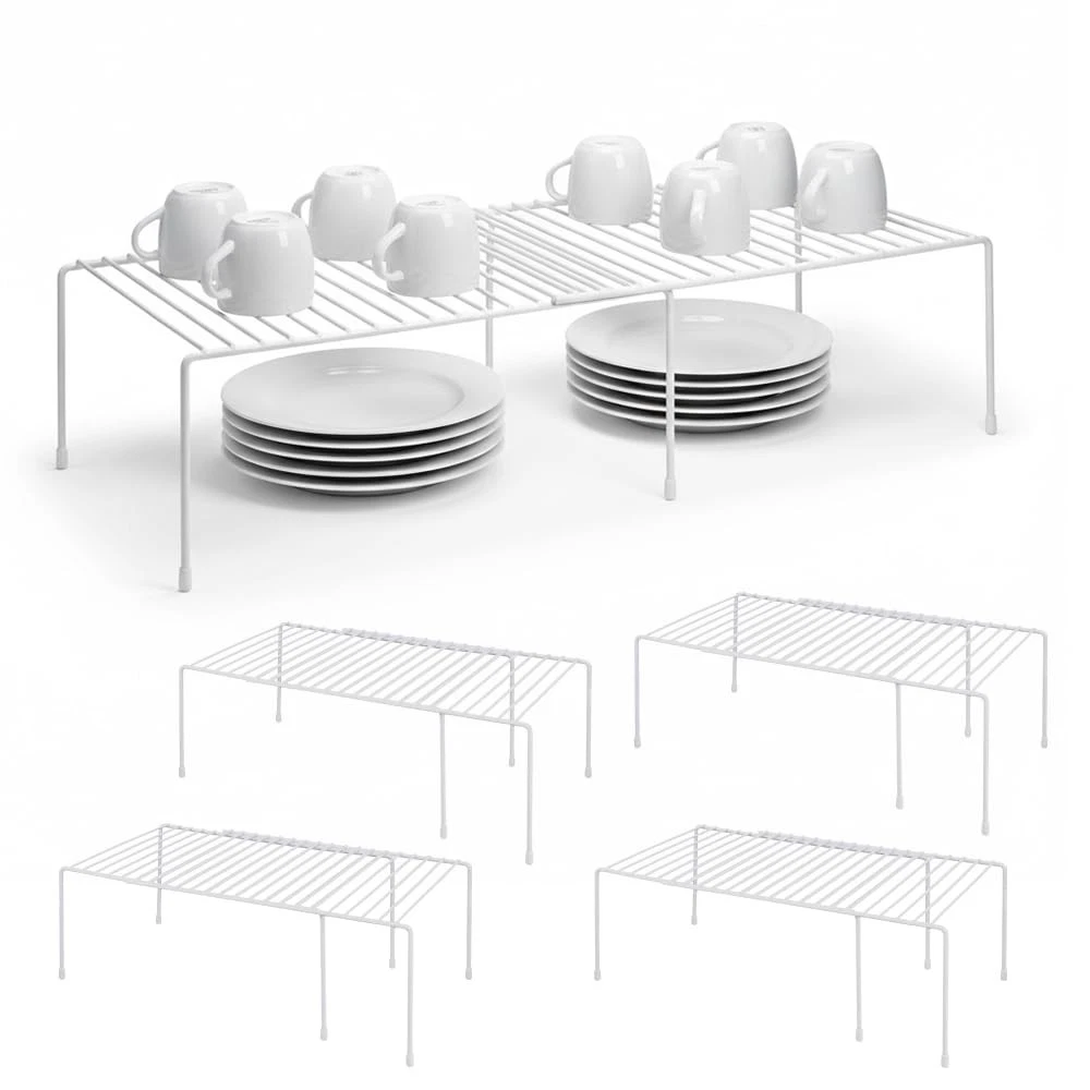 4-Pack Expandable Medium (13.4-25.1x9inch) Kitchen Organizer Rack, Kitchen Sh...