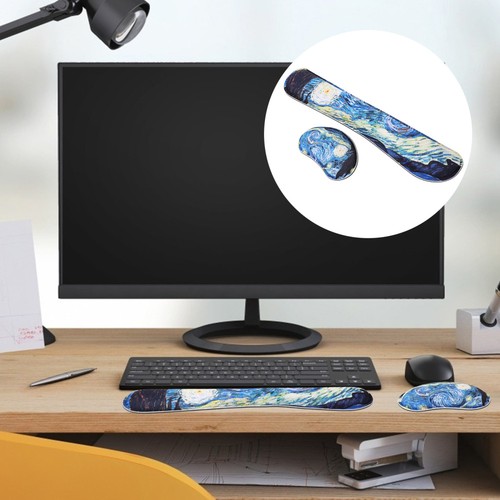2 Pcs Memory Foam Wrist Guard Keyboard Cushion Pad Mouse Rest Support - 第 1/12 張圖片