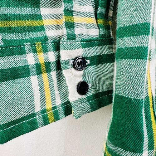 Black Friday Plaid Checker Longline Shirt Hi-Low Curved Hem Green Yellow White 8 - Picture 7 of 22