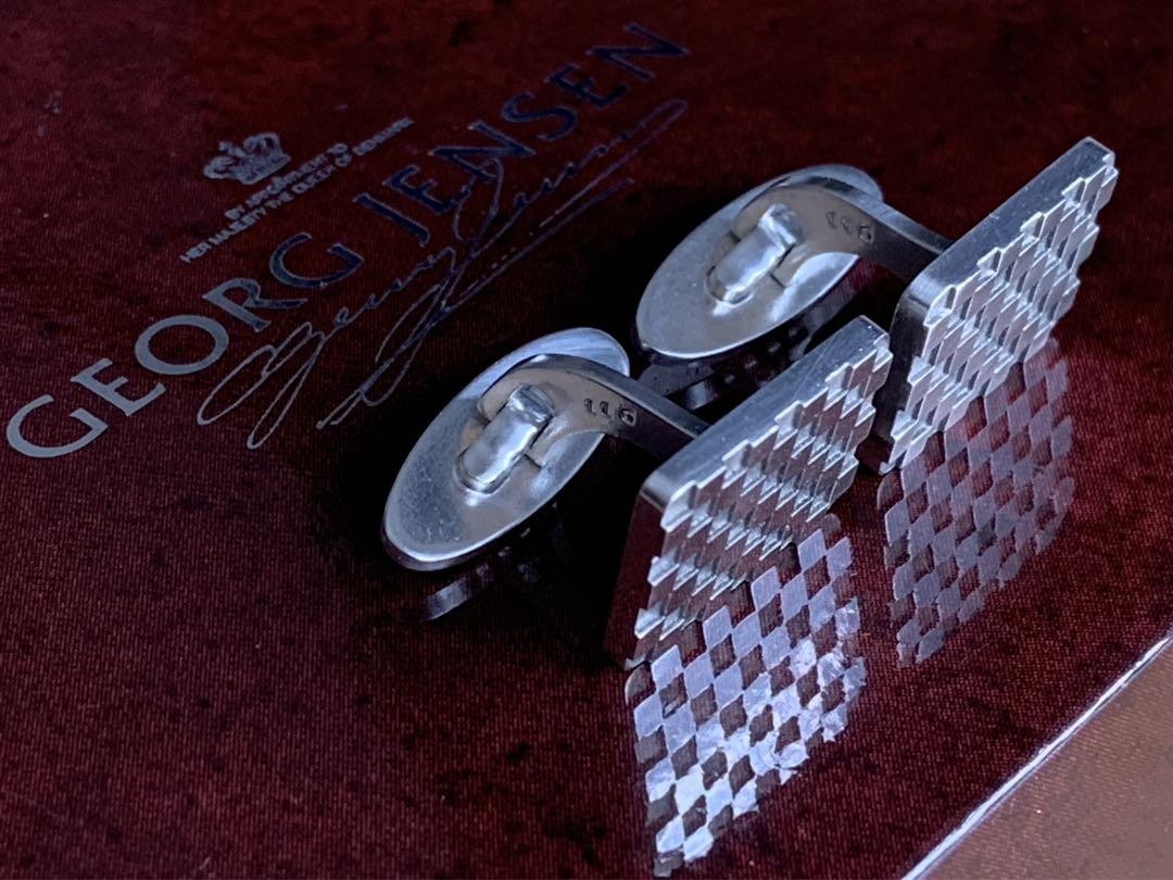 Georg Jensen Authentic Block Check Rectangle Cuff… - image 2