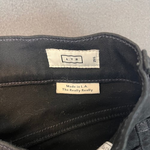 AYR All Year Round Womens Sz 25S The Really Really Flare Denim Jean Black 23x29L - Picture 3 of 10