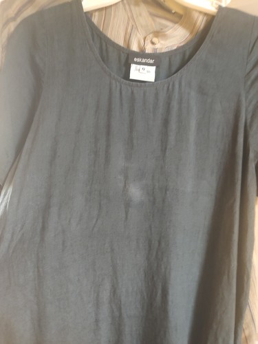 Eskandar Vestito Donna 0 Ricamato Lino Manica Corta Maxi Abito Casual - Leggi - Foto 6 di 7