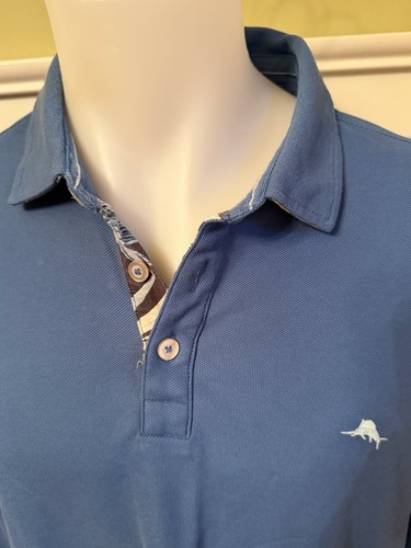Tommy Bahama Island Zone T-Shirt Mens 2XL Blue Long Sleeve Pullover Cotton/Poly - Picture 2 of 4