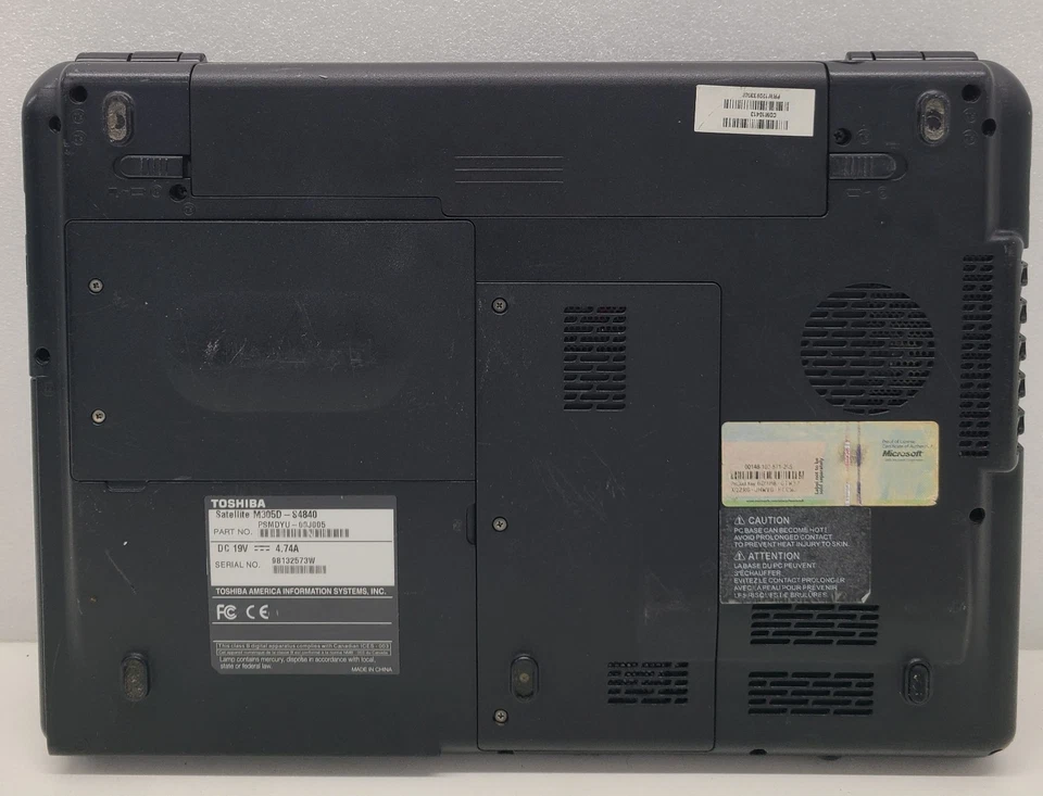 Toshiba Satellite M305D-S4840 Laptop AMD Turion X2 RM-72 4GB 320GB HD NO OS (FL) - Image 4 of 4