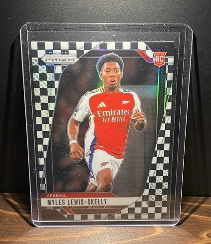 2024-25 Panini Prizm Myles Lewis-Skelly Rookie Black White Checkerboard Arsenal