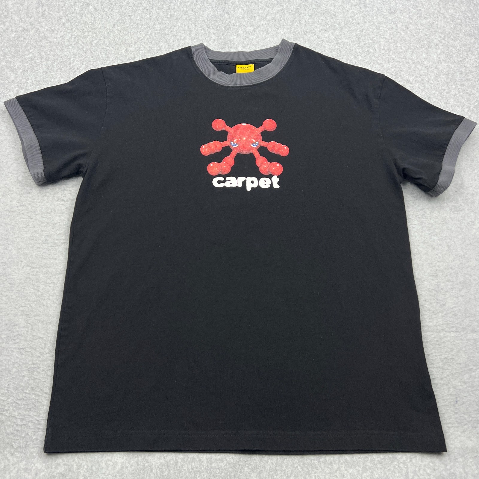 Carpet Company Bacteria Ringer Tee Men's Large Black Graphic Skater Y2K Shirt
