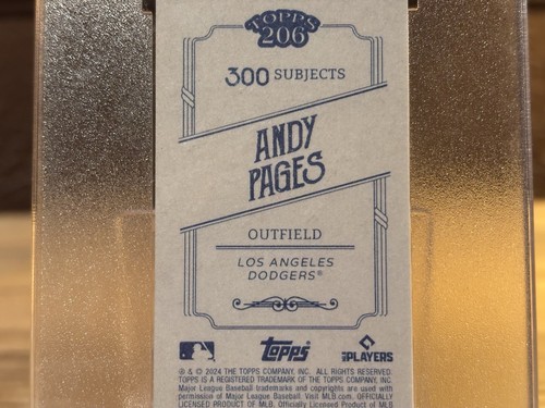 2024 Topps 206 Andy Pages Rc Wood Stock Variation /20 Dodgers T206 - Picture 12 of 13