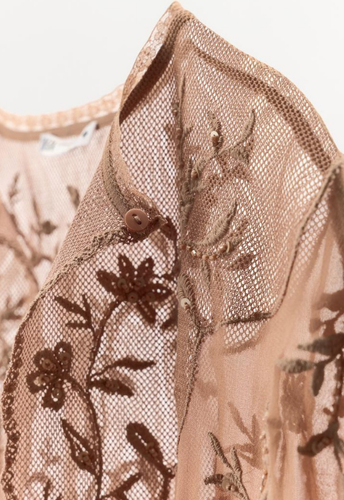 ZARA BNWT 2025. PINK GEORGETTE CAPE TOP EMBROIDERY LIMITED EDITION. 7521/922 - Picture 8 of 9