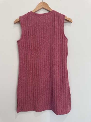 Christopher & Banks Womens Small Pink Ribbed Tunic Sleeveless Tank Top - Picture 2 of 6