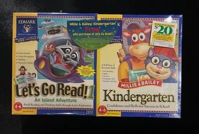 MILLIE & BAILEY  Kindergarten, Let s Go Read! EDMARK 1997  MAC/WIN CD NEW SEALED