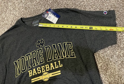 Notre Dame Fighting Irish Shirt Men L Gray Short Sleeve BASEBALL - NEW w tags - Picture 4 of 5