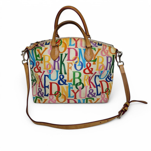Dooney Bourke Retro Grafica Rainbow Graffiti Multicolor Top Zip Shoulder Satchel - Foto 1 di 17
