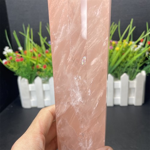 Torre Obelisco Cuarzo Rosa Natural 3.1LB 11.6" Decoración Cristal Mineral Curativo - Imagen 9 de 11