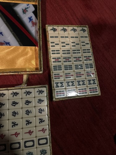 Vintage Chinese Mahjong Set Traditional 144 Tiles Mah-Jong w/ Case Box New - Picture 6 of 12