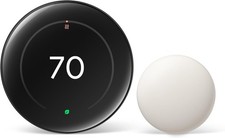 Google Nest Learning Thermostat (4th Gen) w/ Temperature Sensor (2nd Gen) Black