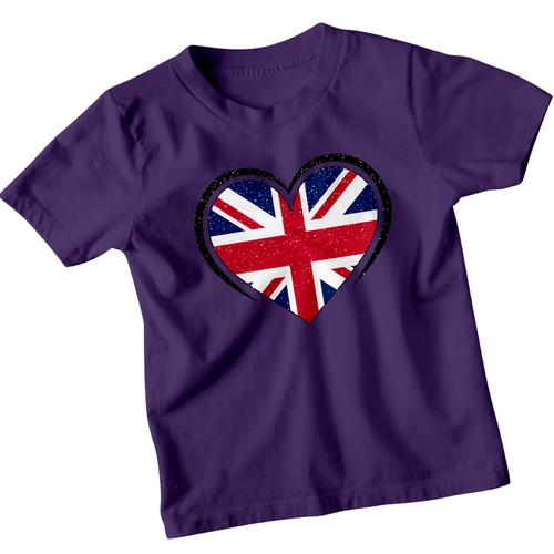 Union Jack UK Flag Heart Kids T-Shirt Boys Girls Football England British Outfit - Picture 27 of 33