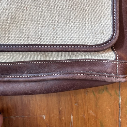 Coach Vintage Bleeker Flap Canvas /Dark Brown Leather Shoulder Bag Purse #6114 - Picture 10 of 20