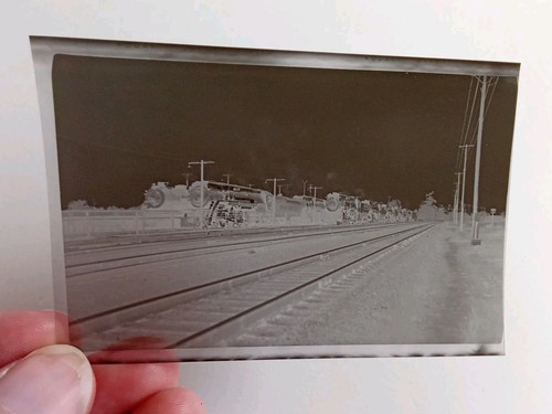 VINTAGE 1950s RR TRAIN PHOTOGRAPH & NEGATIVE SOUTHERN PACIFIC ENGINE 8989 2
