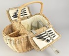 Willow Wicker Part Fitted 2 Person Boat Hamper Picnic Basket