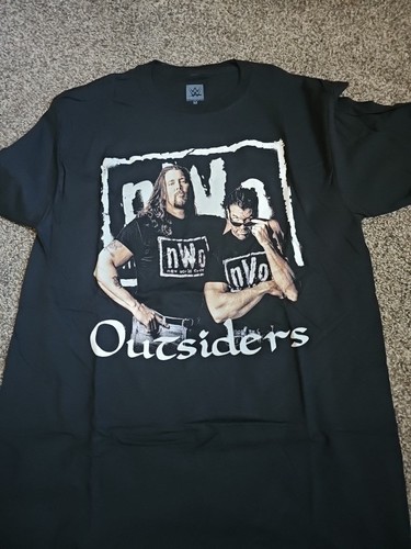 NWO Outsiders Black Tee Scott Hall Kevin Nash WWE “Authentic” Wrestling M B8 - Picture 7 of 8