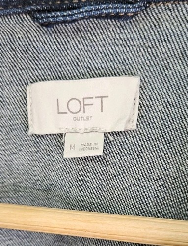 Loft Outlet Jean Jacket Long Sleeve Dark Whash Blue Denlm Women's Size M - Bild 12 von 13