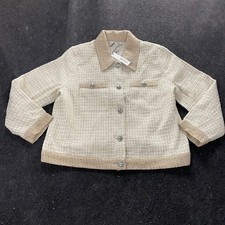 CHICO'S Tonal Neutral Tweed Jacket Women's Size XL Neutral 570397036