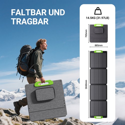 0% Faltbare Solar Panel LS-SP400F Foldable 400W Solarmodule Home, RV, Camping+ - Bild 17 von 23