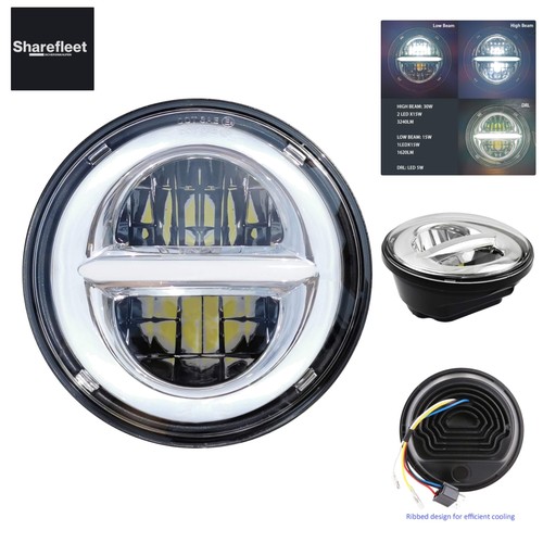 5,75 Zoll LED Runder Motorrad Scheinwerfer mit Tagfahrlicht, kompatibel mit H... - Bild 1 von 9