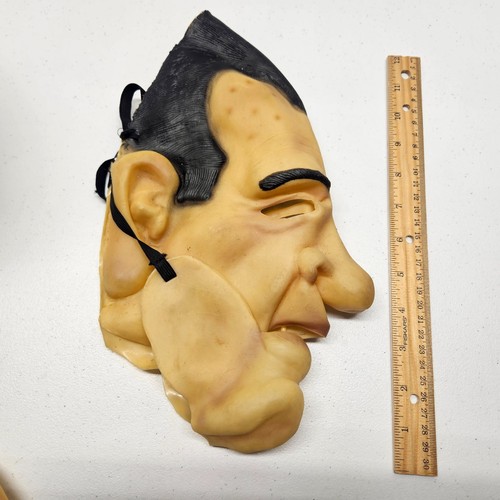 Vintage RICHARD NIXON LATEX MASK Halloween President Mask & Chin Strap - Picture 6 of 6